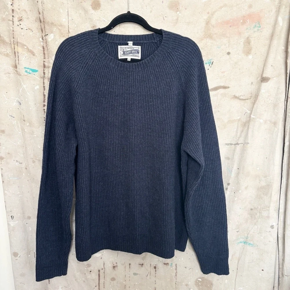 Schott Bros Ribbed Wool Crewneck Sweater